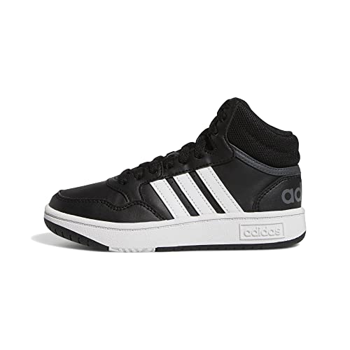 adidas Hoops Mid Shoes, Zapatillas Unisex niños, Core Black Ftwr White Grey Six, 34 EU