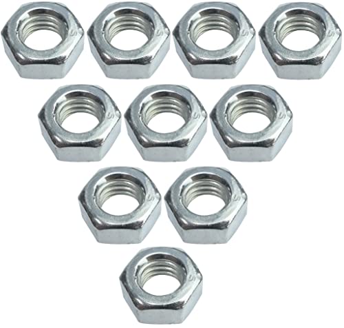 AERZETIX - C45712 - Juego de 10 - Tuercas hexagonales 6 lados - piezas metálicas/separado/apriete/ensamblaje - acero galvanizado 8.8 - rosca M6 métrica hembra - bricolaje - DIN 934 - color plata