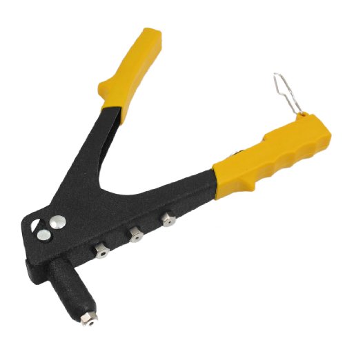Aexit Manija de plástico amarilla Remachadora Pop Kit de pistola Remache ciego Herramienta de mano (model: H4730IXII-6750IM) Reparación de canaletas