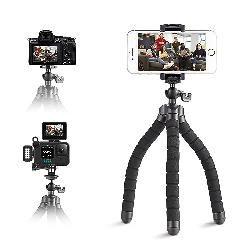 Aitteel Soporte para Móvil, Trípode Flexible Clip Mini Trípode Pulpo para iPhone Compatible con Celulares/GoPro/Cámara Digital Pequeña (ATAY-11)