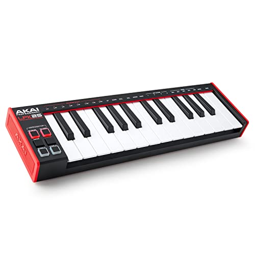 AKAI Professional LPK25 - Тeclado controlador MIDI USB con 25 teclas de sinte sensibles para Mac y PC, arpegiador y software de producción musical