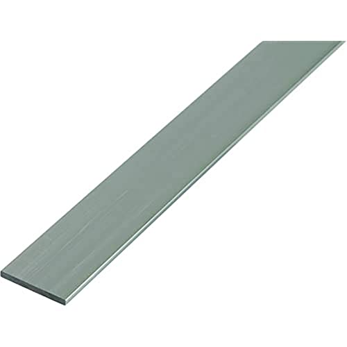 Alberts 473488 Perfil lleno plano | Aluminio, natural | 1000 x 20 x 2 mm