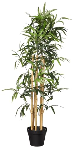 Amazon Basics Planta de Bambú artificial con macetero de plástico, 100 cm, Verde