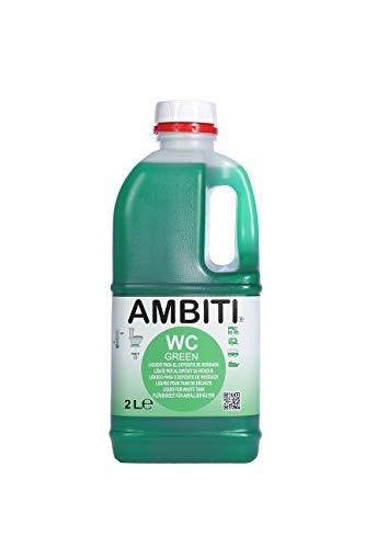 Ambiti Green 2 L, aditivo enzimático concentrado para aguas negras no contiene perfumes, no contiene químicos, respetuoso con el medio ambiente.