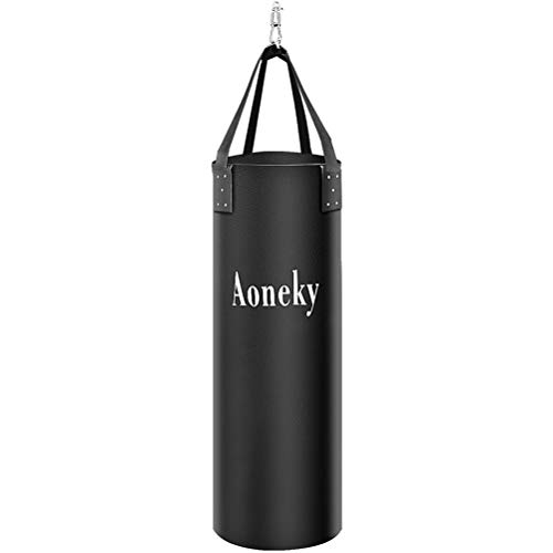 Aoneky Saco de Boxeo Colgante 1M / 1,8M - Saco Pesado de Boxeo con Gancho para Niños Adultos, Saco de MMA Muay Thai Kick Boxing, Sin Relleno (1,8M)