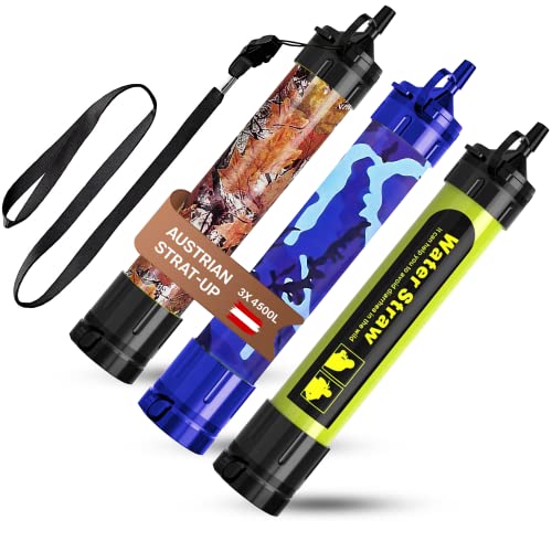 AQUAB® Filtro de Agua Portátil Sistema de Filtración de Agua, purificador Agua, Potabilizador de Agua,Filtros de Agua Potable da Excursionismo Campamento Supervivencia y Preparación de Emergencias