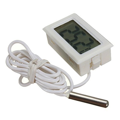 ARCELI Digital LCD Termómetro Control de Temperatura con sonda Externa para refrigerador Refrigerador para Acuario Refrigerador - Blanco