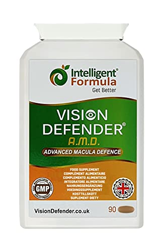 AREDS2 VISION DEFENDER AMD Fórmula AREDS 2 conveniente para veganos de una vez al día (suministro para 3 meses 90 tabletas), Salud ocular y suplemento nutricional con Luteína
