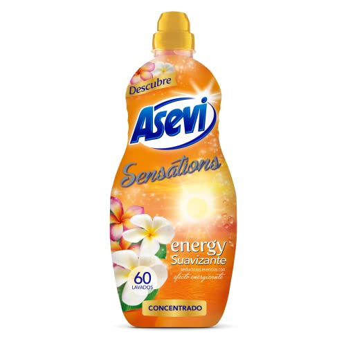 Asevi - Suavizante Asevi Sensations Energy - Suavizante concentrado para la ropa - Fragancia intensa y energizante - 60 dosis