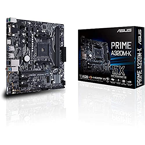 Asus Toma de placa madre Prime A320M-K AM4 (uATX, AMD A320, Ryzen, memoria 2x DDR4, USB 3.0, interfaz M.2)