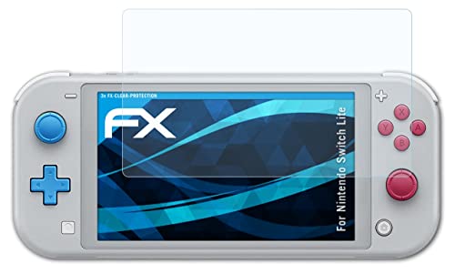 atFoliX Lámina Protectora de Pantalla compatible con Nintendo Switch Lite Película Protectora, ultra transparente FX Lámina Protectora (3X)