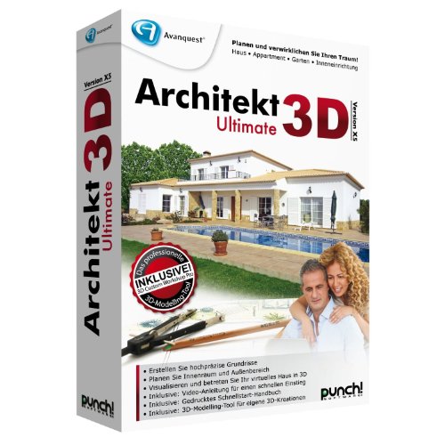 Avanquest Architekt 3D X5 Ultimate - Software de diseño automatizado (CAD) (DEU, 4500 MB, 512 MB, 1 Ghz Intel Pentium)
