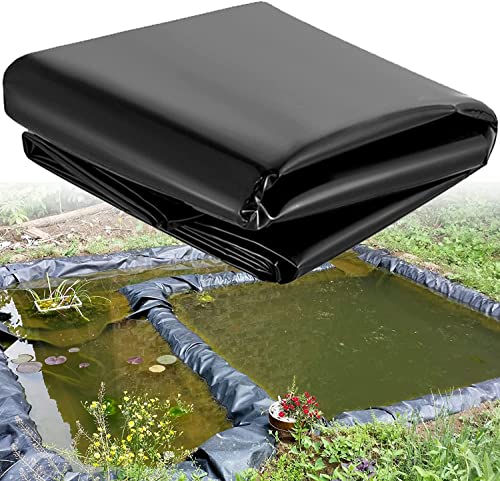 AzulLanse Revestimiento Negro de PVC HDPE para Estanque de Peces Arroyos Fuentes y Cascada de jardín-2.1Mx3M,Espesor 0.3mm