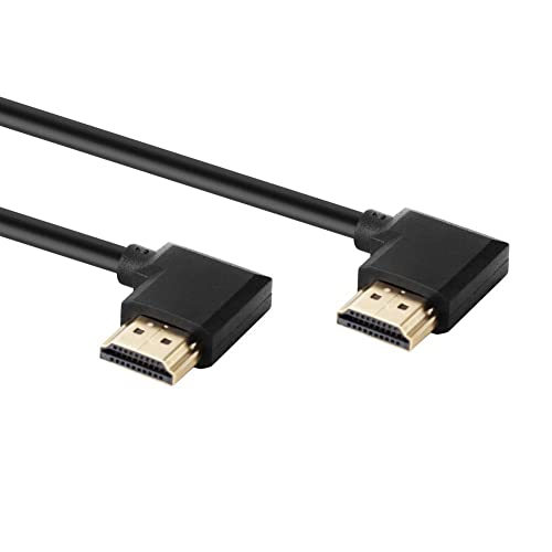 baolongking Cable HDMI 4K Ángulo de 90°, macho a macho ultra corto con codo de 90 grados ángulo recto soporte 4K 1080P para HDTV PS4 Xbox proyectores (0.3m)