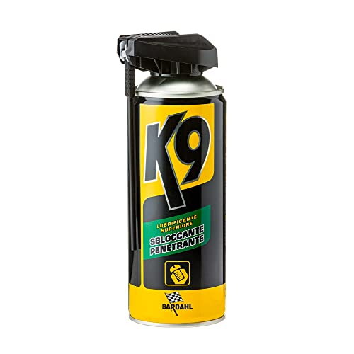 Bardahl K9 - Desbloqueador de lubricación en spray penetrante, lubricante en spray desbloqueante para tuercas, pernos y mecanismos con óxido, lubricante desbloqueante en spray superior