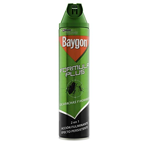 Baygon Aerosol - Insecticida para Cucarachas, Hormigas y Chinches, Fórmula Plus, Acción inmediata, Protección duradera, Unidad, 600 ml