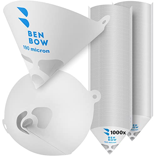 BENBOW Filtro de Pintura 190µ x 1000 Unidades - Filtro de Papel desechable con Malla de Nylon - para filtrar Pinturas y Barnices de impurezas