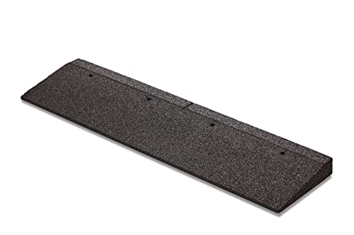 bepco Rampa para bordillos de fibra de goma (negro) – Rampa de umbral de puerta con arandelas integradas para fijación (100 x 25 x 5 cm)
