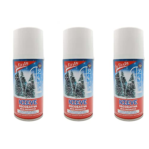 BESCH Espuma Nieve Artificial Spray Decoración Navidad para Arbol, Pulverización de Nieve, Bote Spray Efecto Nieve, Copos de Nieve (A-Nieve Decorativa 150ml, Pack 3)