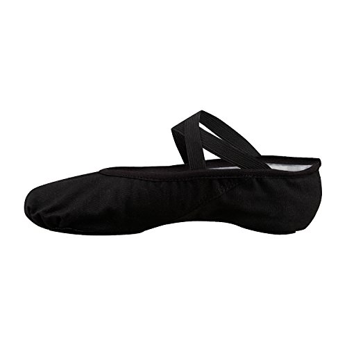 Bezioner-Shop Zapatillas de Ballet Canvas Dance Zapatos Split (Negro y Rosa Claro) Le recomendamos Que Elija uno (1) Tamaño Más Grande Que su Tamaño Normal del Zapato (38, Negro)