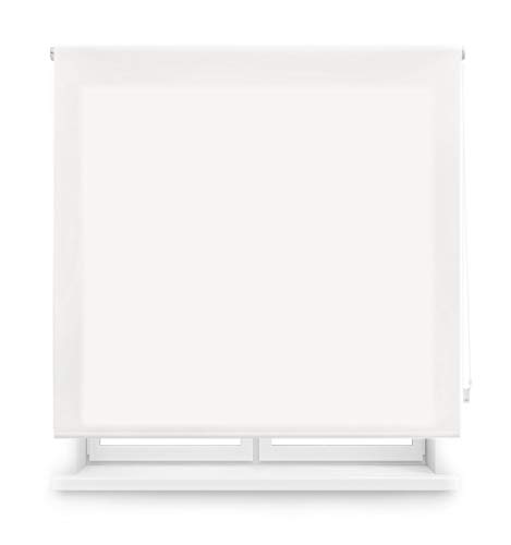 Blindecor Ara | Estor enrollable translúcido liso - Blanco Roto, 130 x 175 cm (ancho por alto) | Tamaño de la Tela 127 x 170 cm | Estores para ventanas