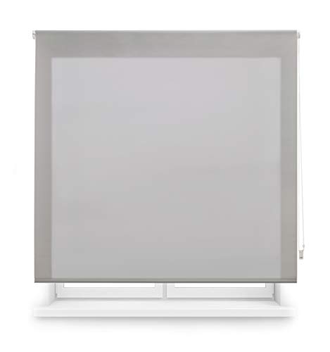 Blindecor Ara | Estor enrollable translúcido liso - Gris plata, 140 x 175 cm (ancho por alto) | Tamaño de la Tela 137 x 170 cm | Estores para ventanas