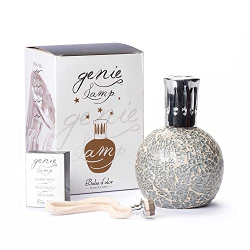 Boles d'olor - Genie Lamp Sphere Mosaic Blanco - Lámpara aromática catalítica 200ml. | Quemador catalítico con mecha para purificar el aire.