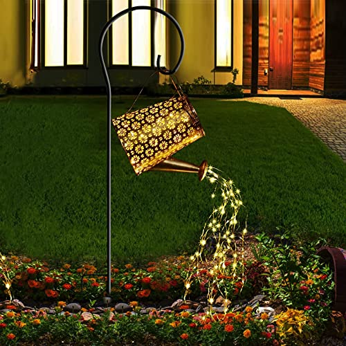 BoloShine Regadera Solar Luces, Luces de Arte de Jardín de Ducha de Estrellas al Aire Libre Cadena de Luces Hadas, Lámpara de Jardín Impermeable para Decoración de Jardín Césped (con Soporte)