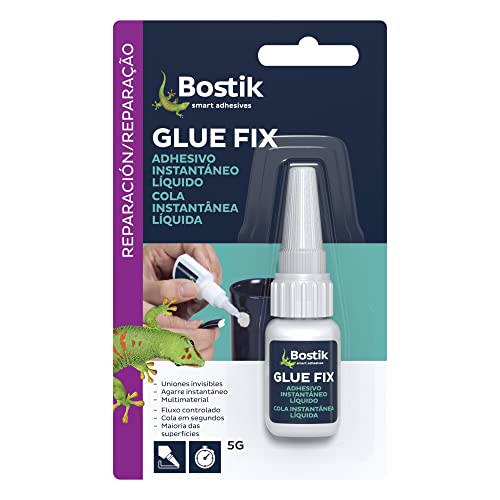 Bostik, Adhesivo de Cianocrilato Instantáneo en Gel, Alta resistencia y Pegado exrtafuerte en 10 segundos, Glue fix Gel, Transparente, Tubo de 5 g