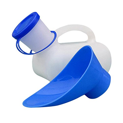 Botella de orinal unisex con tapa, 1000 ml, portátil macho hembra universal para botella de orinal Pee Collector de camping viaje inodoro.
