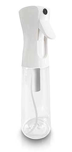 Botellas de spray para el cabello continuamente presurizado recargable Mister rociadores de agua para 360 Ultra Fine Mist Salon Care Hairstyling Plantas Limpieza 10 Oz 300 ml transparente