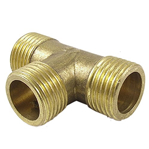 Brass t tubería de combustible de agua forma tee conector macho adaptador de rosca de 1/2 pulgada