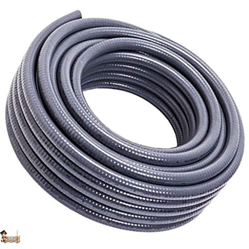 Bricoloco Tubo PVC corrugado flexible gris para instalaciones de tuberías interiores o exteriores de fontanería, jardín, piscinas. Distintas medidas y longitudes (40 mm, 5 metros)