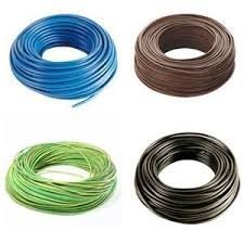 Cable eléctrico unipolar N07 V-K, cable de 1 x 2,5 mm², aislado con PVC, 4 bobinas de 50 metros, color marrón/negro/azul/amarillo/verde, flexible