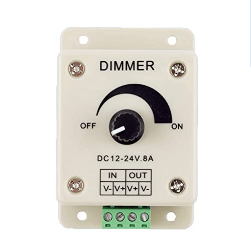 CABLEPELADO Controlador Dimmer de intensidad tira led | Regulador de intensidad tira led | Dimmer tira LED | Apto para Tira LED 5050 3528 | DC 12V-24V 8A