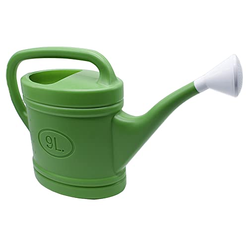 CABLEPELADO - Regadera de plástico Verde - Ducha riego - Cabezal Efecto Lluvia - fácil llenado- asa Transporte - Color Verde - 9 litros