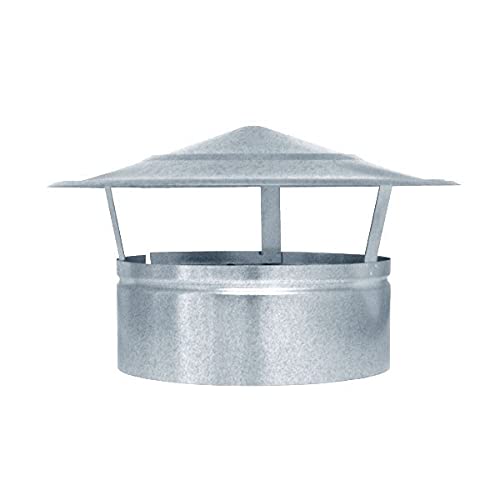 CAEXVEN Sombrerete chimenea fijo 400mm ajustable en acero galvanizado para estufas y chimeneas de leña - Caperuza chimenea y estufas | Serie lisa - Diametro 400