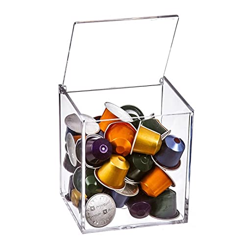 Caja porta cápsulas de café, metacrilato transparente, ideal para mantener las cápsulas organizadas y a la vista