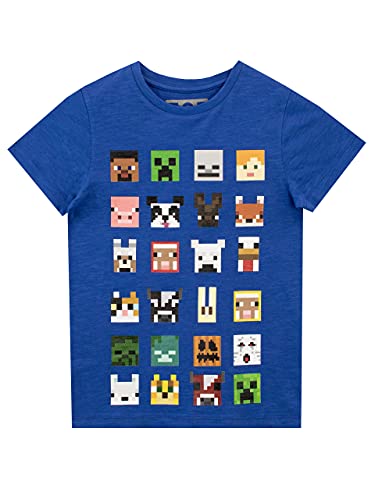 Camiseta para chicos de Minecraft azul real 8-9 Años