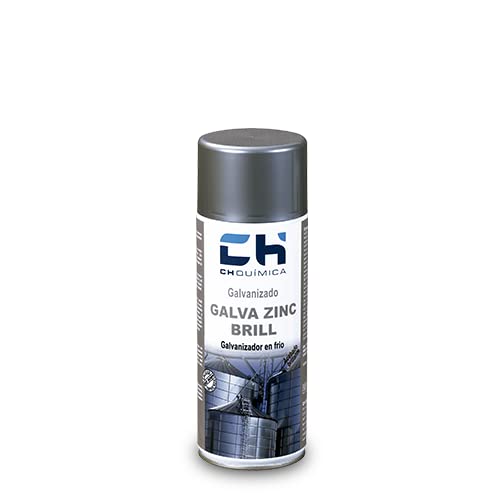 CH QUIMICA101540 GALVA ZINC BRILL SPRAY 400ML. Recubrimiento protector líquido efecto galvanizado en frío. Pintura secado rápido.