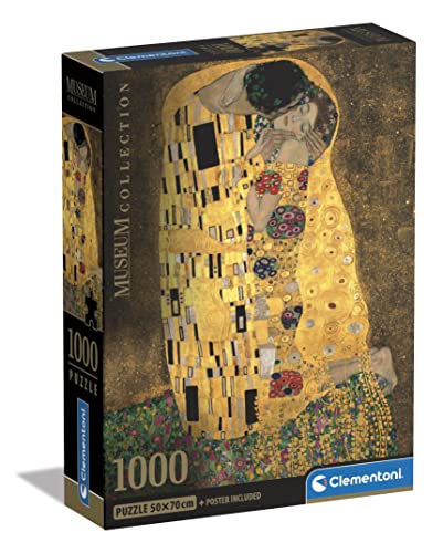 Clementoni- Museum Collection-The Kiss-1000 Piezas-Puzzle para Adultos, Arte, Rompecabezas, Pinturas Famosas, Made in Italy, Multicolor (39790)