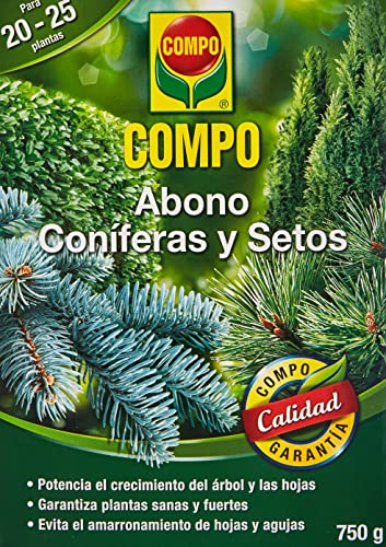 COMPO Antiamarronamiento de coníferas de larga duración, Para todo tipo de coníferas y plantas de hoja perenne, 6 meses de duración, 750 g