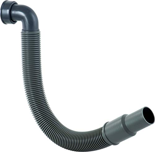 Cornat T353307R - Tubo de salida flexible (90°, 1,27 x 40/50 mm, para la conexión del conector de aguas residuales, plástico reciclado), color gris