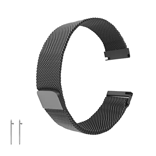 Correa magnética de metal Cobee, correa de reloj de liberación rápida, correas ajustables de acero inoxidable con cierre magnético, pulseras deportivas para reloj inteligente (negro, 20 mm)