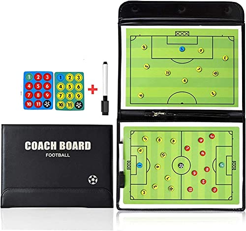 CREADY® Pizarra Entrenador de Futbol Carpeta Táctica para Entrenar Jugadas en el Entrenamiento Regalos a Entrenadores Las Pizarras Contienen Fichas Magnéticas y Rotulador