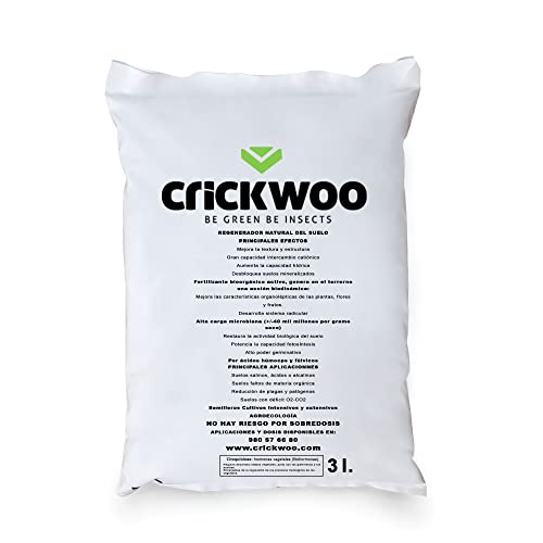 Crickwoo - Humus de Lombriz para Plantas Puro. El Mejor Abono Natural, 3L / 1,2KG, Fertilizante Universal Orgánico, Rico en microorganismos efectivos para Cualquier Tipo de Cultivo