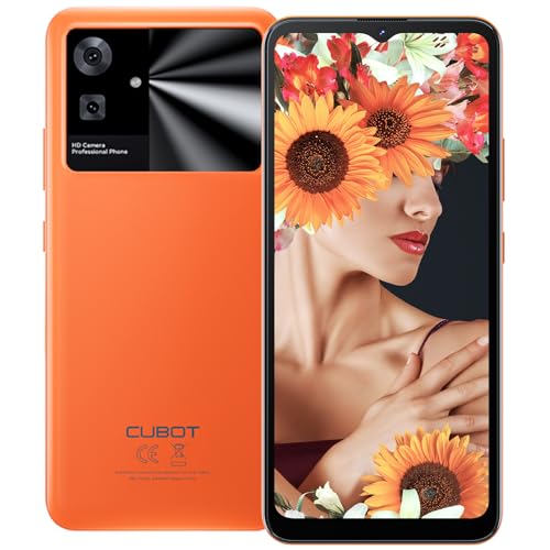 CUBOT Note 21 Teléfono Móvil Libres 6,56'' HD+ 90Hz Pantalla 12GB+128GB/1TB Android 13 Smartphone 50MP+8MP Cámara 5100mAh 4G Doble SIM Octa-Core Face ID GPS OTG (Brillante Naranja)