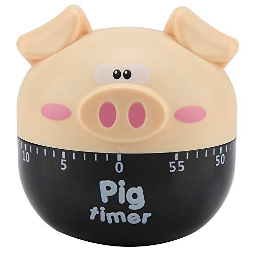 Cute Mechanical Timer, Timer Pig Kitchen, Carton Zoo Mechanical Timers Contadores para Cocinar Reunión Hornear Yoga Estudio Fitness Ejercicio Tarea(Caqui)