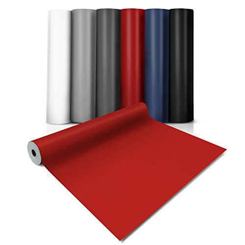 CV Suelo de vinilo monocolor Expotop – Suelo de PVC resistente a la abrasión – muchos colores (100 x 200 cm, rojo)