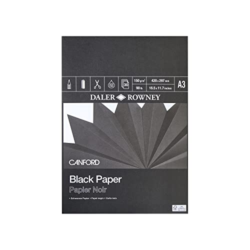 Daler Rowney - Paquete de papel de dibujo (tamaño A3, 30 hojas), color negro